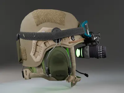 Advanced Combat Helmet 3D Model Military Tactical Helmet Low-poly 3D model