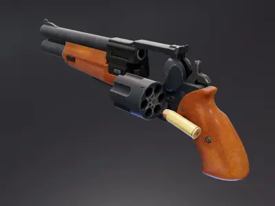 Safari 12 Revolver Low-poly 3D model
