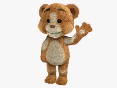 Cartoon Teddy Bear Rigged 3D model