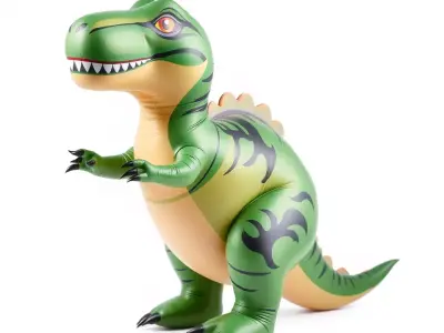 Inflatable Dinosaur Green model pack Low-poly 3D model