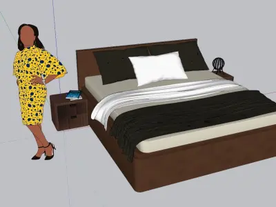 Modern Bed Design 01 Free 3D model