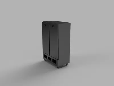 Double Upright Refrigerator or Freezer 3D model