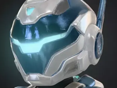 sci-fi humanoid robot 3D model