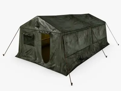 Military Army Frame Tent Low Poly Low-poly 3D model