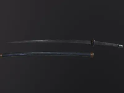 Katana 3D Model Low-poly 3D model purchase