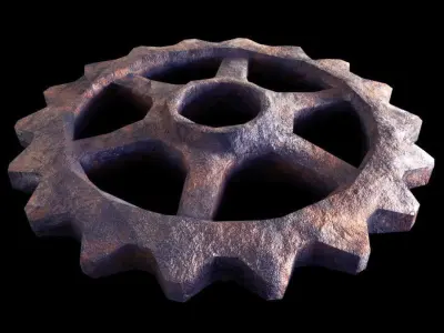 Gears - PBR - Textured Low-poly 3D model