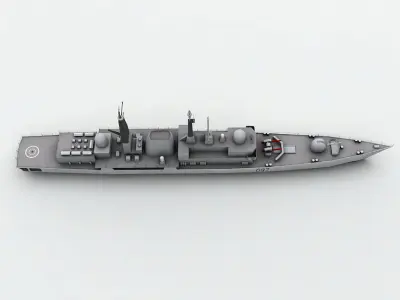  Type 42 Destroyer Military Ship Low-poly 3D model