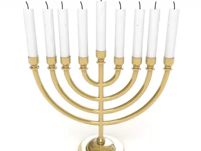Menorah with Candle 3D model