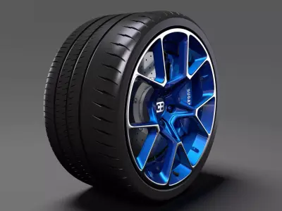Bugatti Chiron wheel 5 3D model