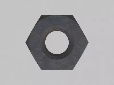 M8 Nut Coarse Threads Lock Type with Rusty Iron Texture 3D model