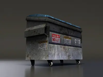 Trash Dumpster Low-poly 3D model purchase