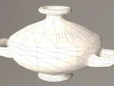 Ancient Lekanis Ceramic Bowl clay pottery Low-poly 3D model