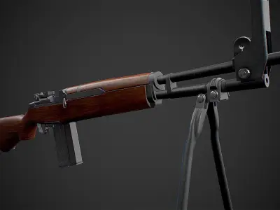 Beretta BM 59 rifle Low-poly 3D model