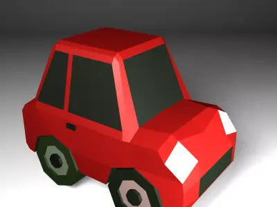 Low Poly Smart Mini Car 3D model Free low-poly 3D model