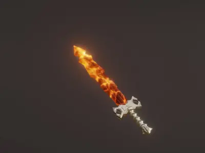 6 Elemental swords - magic swords 3D Model Collection