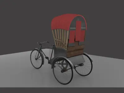Riksa  indian TukTuk Low-poly 3D model