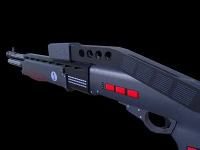 SPAS Weapon Low-poly 3D model Low-poly 3D model