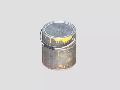 Metal Paint Can Low-poly 3D model