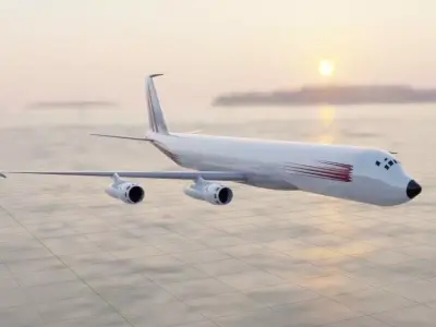 Fictional Quad Engine 1950s Jetliner 707-620 Inspired Low-poly 3D model
