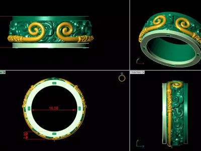 Modular Floral Ring 3D print model