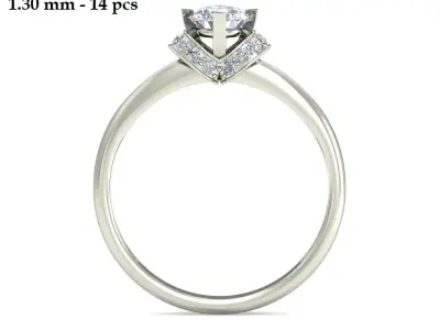 Solitaire Ring 3D print model 36