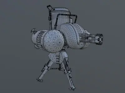 FALLOUT TURRET SENTRY PBR Low-poly 3D model