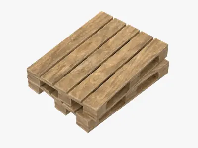 4K Wooden Shelves Pallet Rack Low-poly 3D model