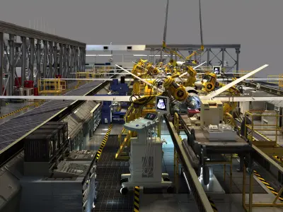 Aircraft manufacturing factor-drone factoryy 3D model