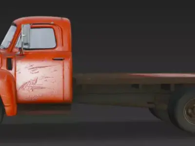 Old scratched broken truck  3D model
