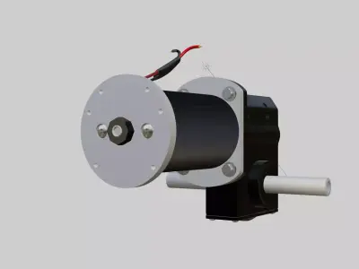 Worm Gear Electric Motor 3D model