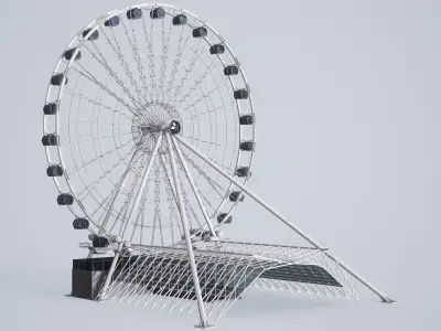Rigged Ferris Wheel - American Dream PBR 3D model