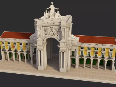 Rua Augusta Arch Lisbon 3D model