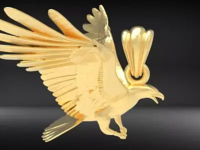 American Winged Eagle Pendant 3D print model get