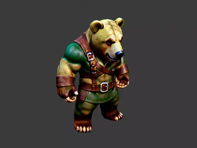 Bear Man Low-poly 3D model