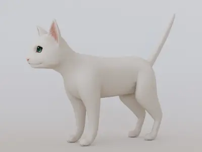 Cartoon Cat Low-poly 3D model purchase