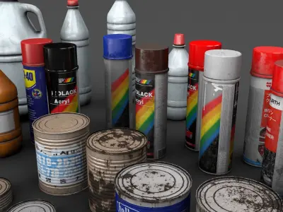 various container Low-poly 3D model