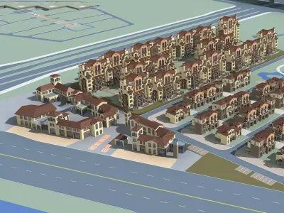 Villa residential area in china 3D model