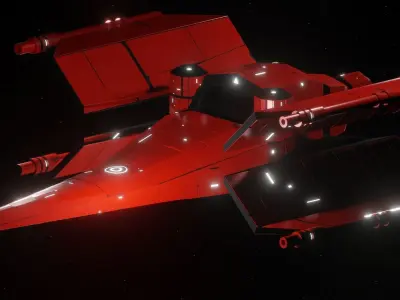 Hunter VI Spaceship Low-poly 3D model