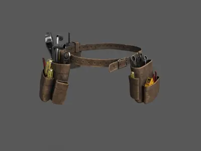 WorkerToolbelt tool belt with tools in it Low-poly 3D model
