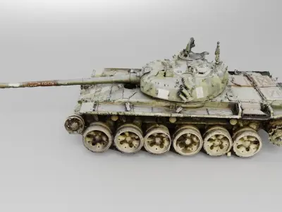 Destroyed T-72 tank   3D model