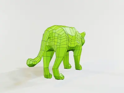 Jaguar animal Low-poly 3D model