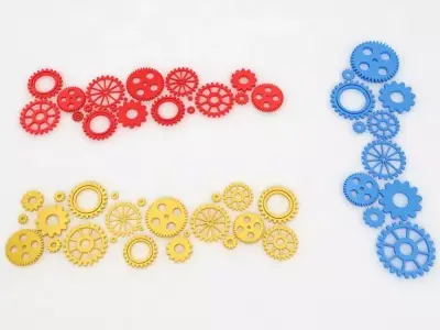 Mechanical gears belt 3d model  3D model
