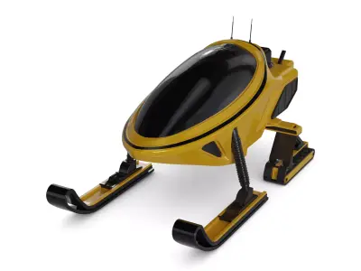 Snowmobile Rescue Sled 3D model shop