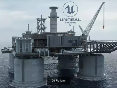 4 OilPlatform 3D Model Pack