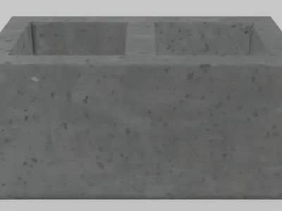 Cinderblock Low-poly 3D model