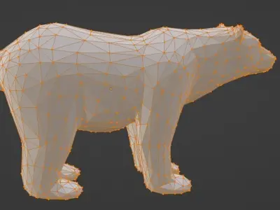 Bear With Fish Free low-poly 3D model