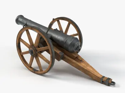 Medieval style ramadan cannon with 4K PBR textures 3D model