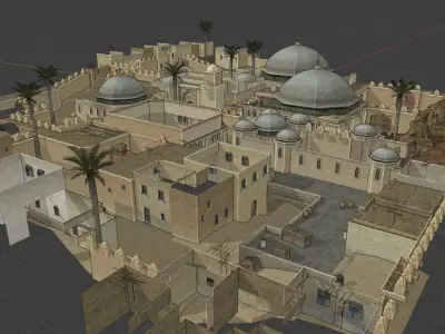 CSS DEDUST Full Map Low-poly 3D model