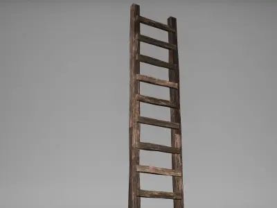 Ladder Low Poly Game Ready wooden Low-poly 3D model