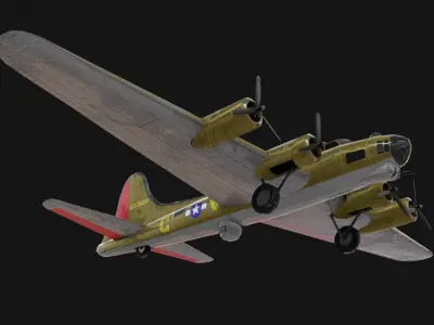 Boeing B-17 Low-poly 3D model